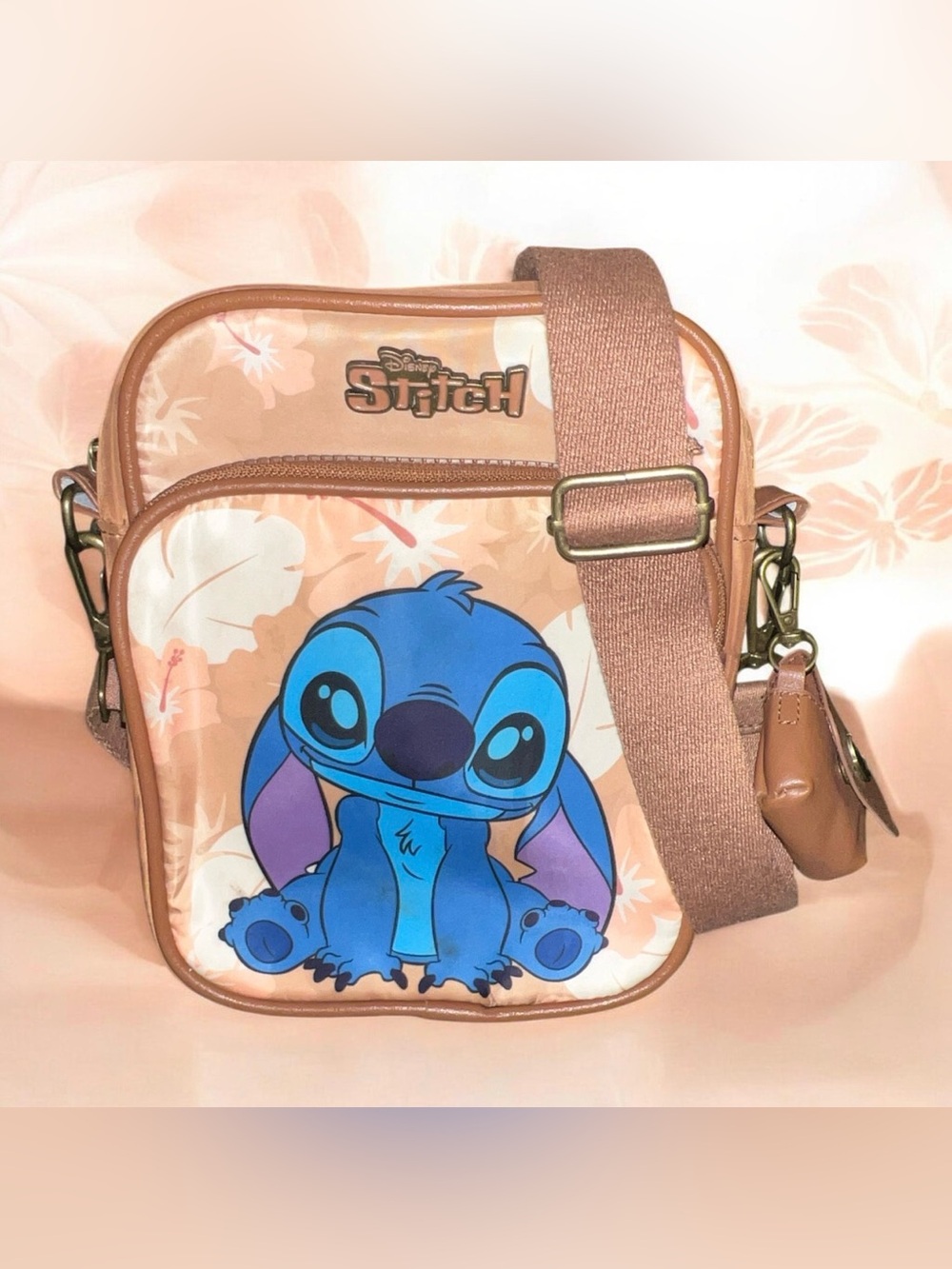 Bioworld Stitch Crossbody Bag in Blue and Peach